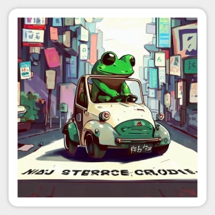Cartoon anime Frog in Japan street Kawaii Sticker